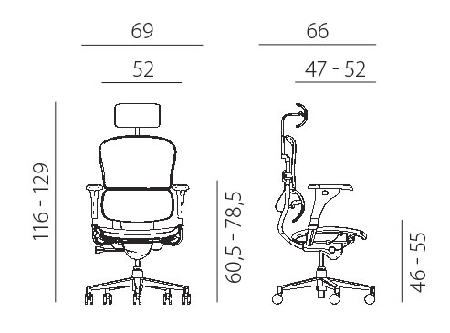 Ergohuman---rozměry