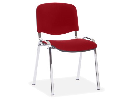 Konferenční židle Viva, chromované nohy, červená
