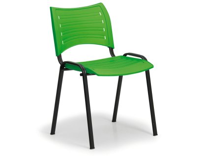 Plastová židle SMART - černé nohy, zelená