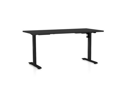 Výškově nastavitelný stůl OfficeTech A, 160 x 80 cm, černá podnož, černá