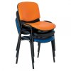 Kožená konferenční židle ISO - černé nohy, oranžová