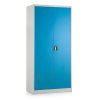 Univerzální kovová skříň, 90 x 40 x 185 cm, cylindrický zámek, modrá - ral 5012
