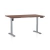 Výškově nastavitelný stůl OfficeTech B, 120 x 80 cm, šedá podnož, ořech