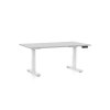 Výškově nastavitelný stůl OfficeTech C, 140 x 80 cm, bílá podnož, světle šedá