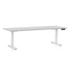 Výškově nastavitelný stůl OfficeTech C, 200 x 80 cm, bílá podnož, světle šedá
