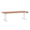 Výškově nastavitelný stůl OfficeTech C, 200 x 80 cm, bílá podnož, třešeň
