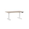 Výškově nastavitelný stůl OfficeTech D, 120 x 80 cm, bílá podnož, dub