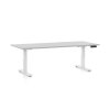 Výškově nastavitelný stůl OfficeTech D, 180 x 80 cm, bílá podnož, světle šedá