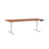 Výškově nastavitelný stůl OfficeTech D, 180 x 80 cm, bílá podnož, třešeň