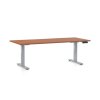 Výškově nastavitelný stůl OfficeTech D, 180 x 80 cm, šedá podnož, třešeň