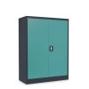 Střední univerzální kovová skříň, 90 x 40 x 120 cm, cylindrický zámek, zelená - ral 6033