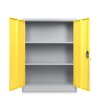 Střední univerzální kovová skříň, 90 x 40 x 120 cm, cylindrický zámek, žlutá - ral 1023