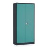 Univerzální kovová skříň, 90 x 40 x 185 cm, cylindrický zámek, zelená - ral 6033