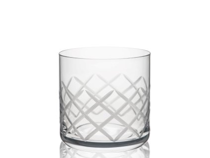 Brúsený pohár na whisky RONA Cumberland Diamond 370 ml s lesklým kosoštvorcovým vzorom