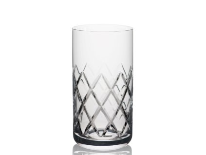 Brúsený pohár Highball RONA Cumberland Knox 390 ml s kosoštvorcovým vzorom