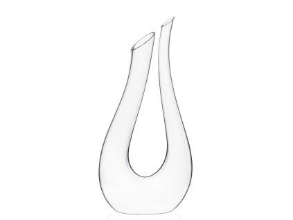Dizajnový ručne fúkaný dekantér RONA Orion v tvare lýry 33 cm