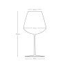 NUDE Glass Stem Zero Elegant Medium pohár na červené víno 650 ml, technické rozmery