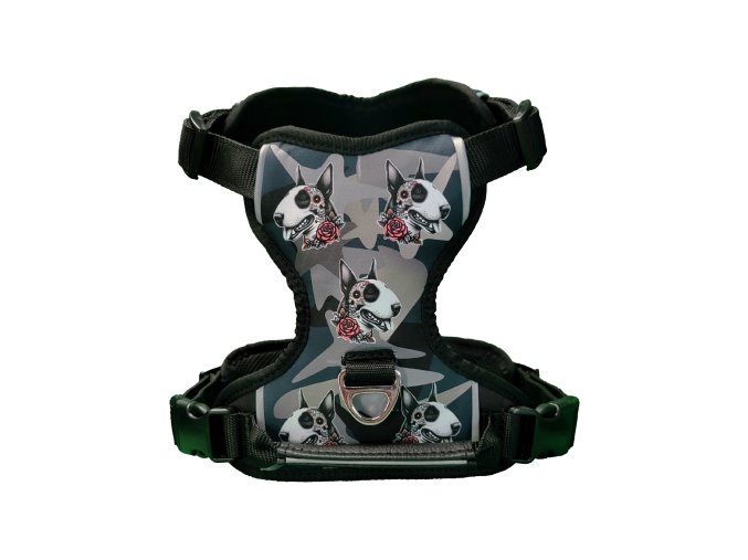 Postroj Bullterrier El Muerto šedá