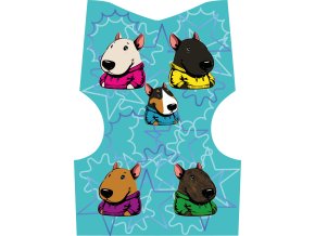 Kšíry mini Bullterrier Bullie Hoodie modrá horní díl