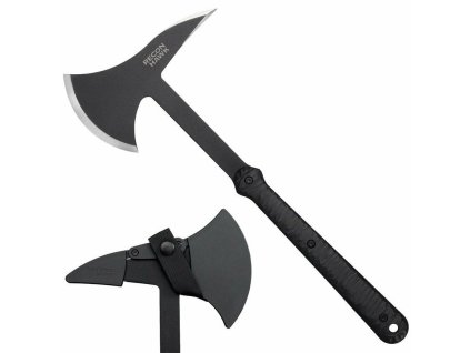 Cold Steel 80TPA3 Recon Hawk taktická sekera / tomahawk 680 g, celočierna, nylon, puzdro Secure-Ex