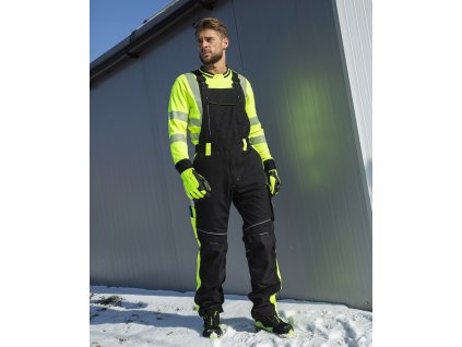 Nohavice s náprsenkou ARDON®NEON WINTER čierno-žlté S (Veľkosť S)
