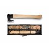 ROSELLI R850P Axe Long Handle kempingová sekera 9 cm, drevo brezy, kožené puzdro, brúsny kameň, box