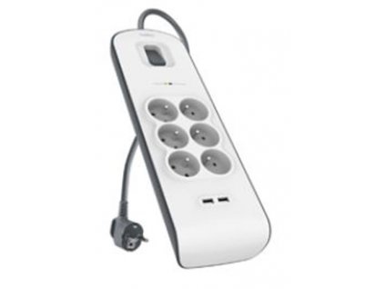 BELKIN SurgeStrip přep.ochrana,6 zásuvek,650J,2USB
