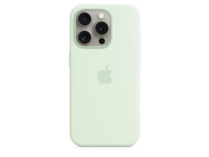 iPhone 15 Pro Silicone Case with MS - Soft Mint