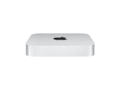Mac mini M2 Chip Silver Pure Front Over Head Scree s
