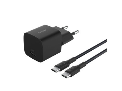 BELKIN 25W USB PD nabíjecí adaptér černý + 1m USB-C kabel