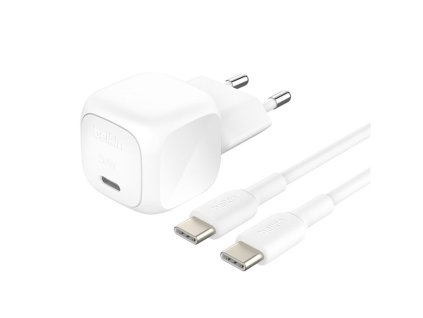 BELKIN 20W USB PD nabíjecí adaptér bílý + 1m USB-C kabel