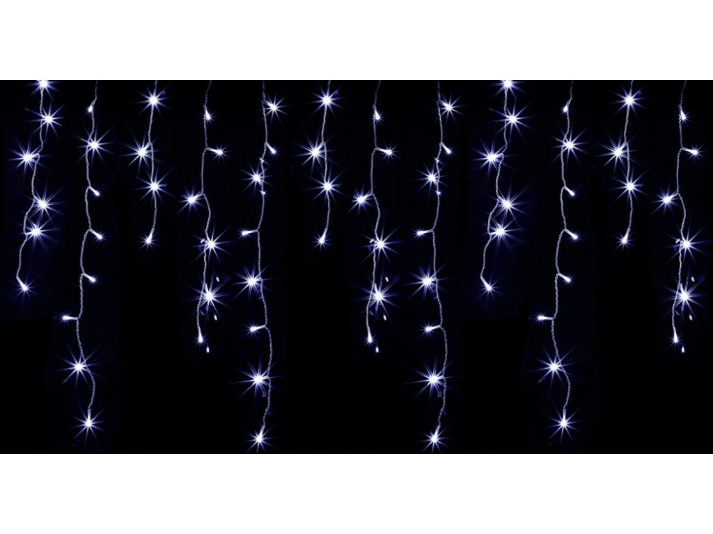 Vonkajšie vianočné LED záves - studena biela 500 až 2000 diód