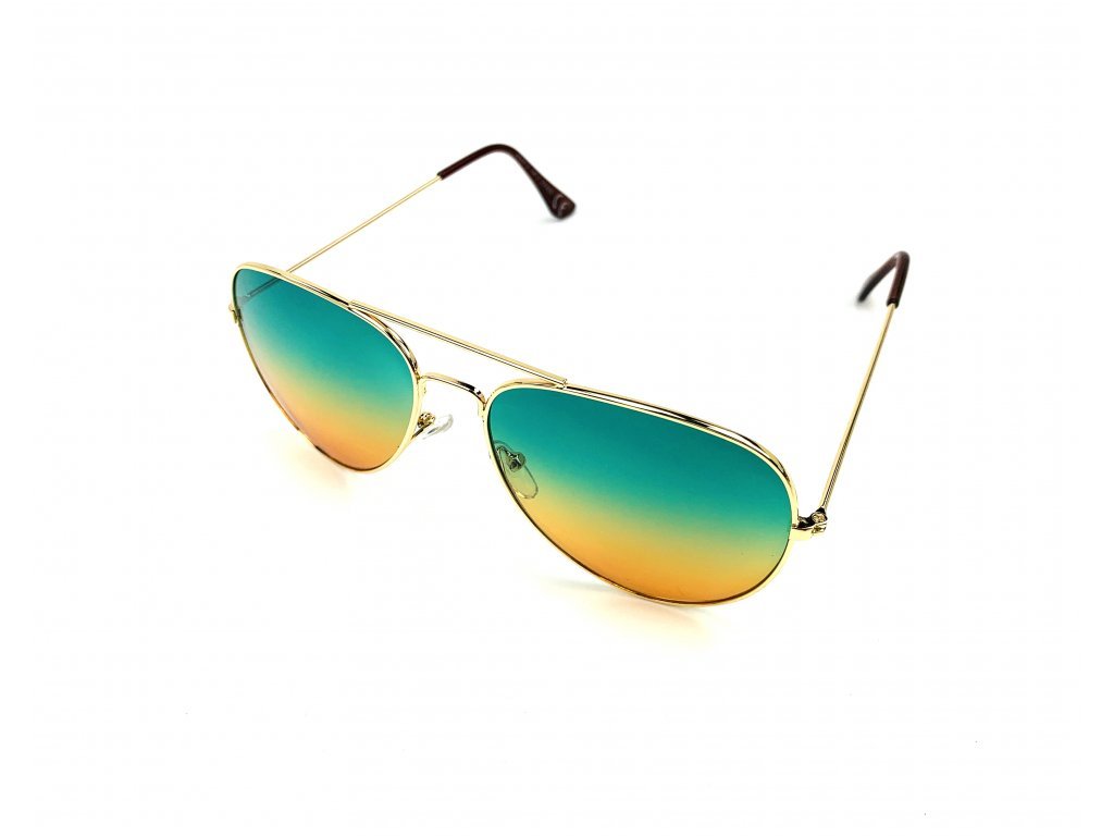 Sluneční Brýle Aviator - Zeleno-oranžové