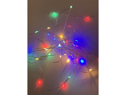 Vnitřní vánoční mikro řetez - barevné 20 až 100 led na materie (Osvětlení Barevná 10m - 100 led diod)
