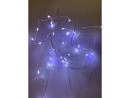 Vnitřní vánoční mikro řetez - Studená bílá 20 až 100 led na baterie (Osvětlení Studená bílá 10m - 100 led diod)