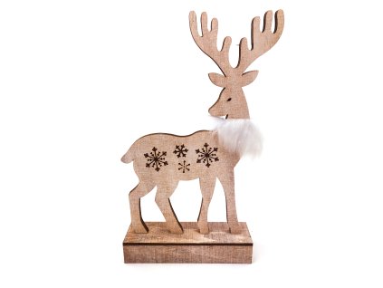 152132 dreveny svitici sob s bilym koziskem 33 cm