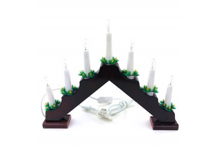 Vánoční svícen pyramida - 7 žárovek (do zásuvky) (Opicka Bílý)