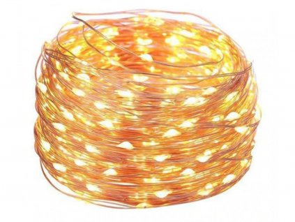 Venkovní vánoční světelný mikro řetěz - Teplá bílá až 500 led (Vánoční osvětlení venkovní Teplá bílá 5m - 500 led diod)