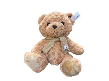 Plyšový medvěd se šálou (40 cm) (Barva Krémová)