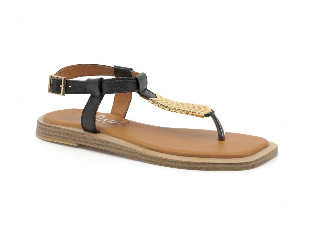 Dámské kožené sandálky Dapi černé 27633 (Velikost 36)
