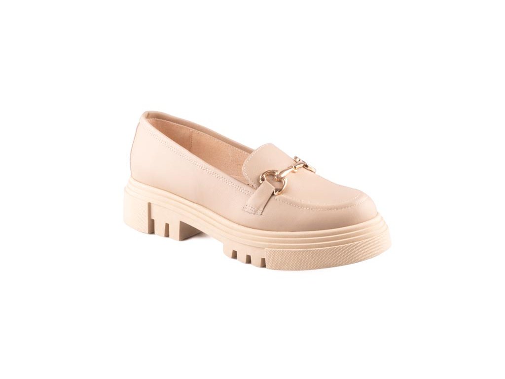 Dámské kožené mokasíny Dapi béžové 28613 G