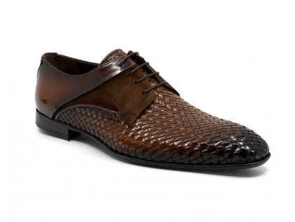 Pánská luxusní společenská obuv Dapi manager hnědá 15628 (Velikost 40)