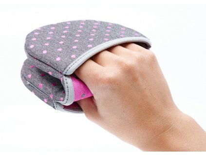 Antibakteriální chňapky šedé/violet tečky 75415 (Velikost S)