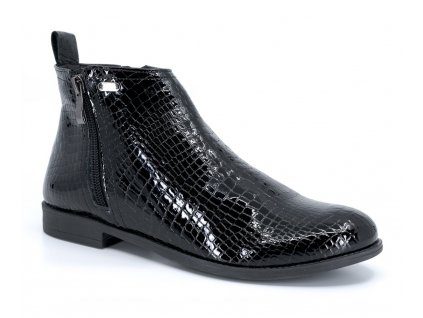 Dámská kožená kotníková obuv Dapi černá kroko 27387 (Velikost 36)