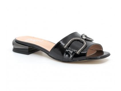 Dámské kožené pantofle Dapi černé 27519 (Velikost 36)
