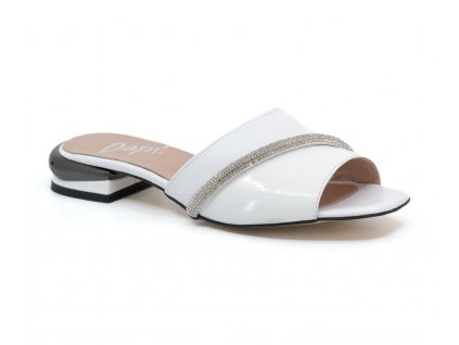 Dámské kožené pantofle Dapi bílé 27522 (Velikost 36)