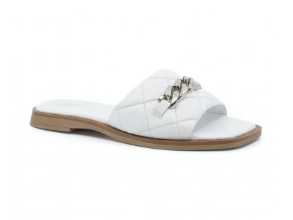 Dámské kožené pantofle Dapi bílé 27708 (Velikost 36)