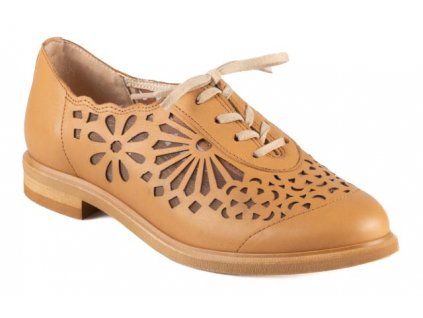 Dámské kožené polobotky Dapi hnědé 28136 F