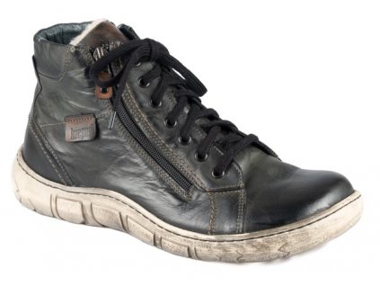 Pánská kožená kotníková obuv Kacper šedá 15737 H