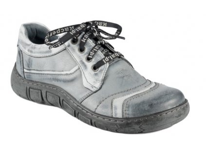 Dámské kožené polobotky Kacper šedé 28360 K